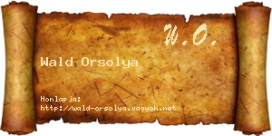Wald Orsolya névjegykártya