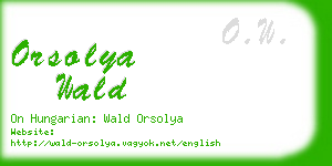 orsolya wald business card